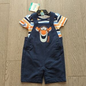 Disney Tigger 2 Piece Overall Set Baby 6M